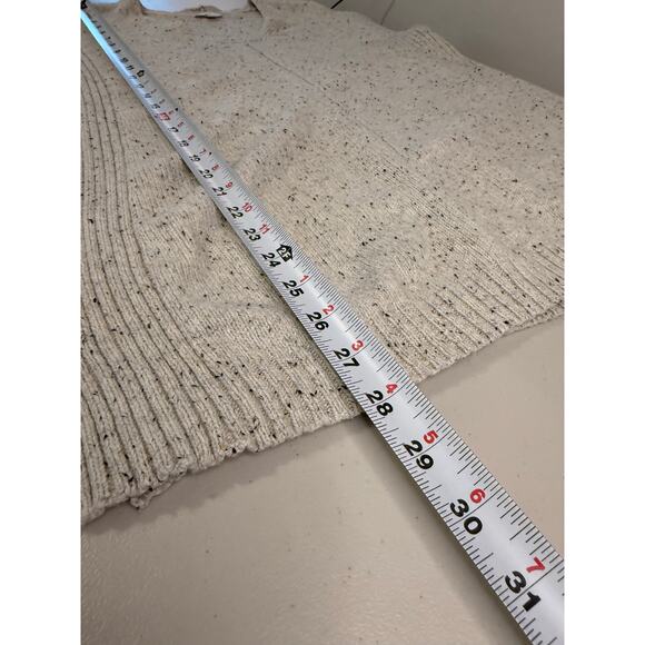 J.Jill V Neck Tunic Cream Speckled Sweater Size M - Picture 7 of 9